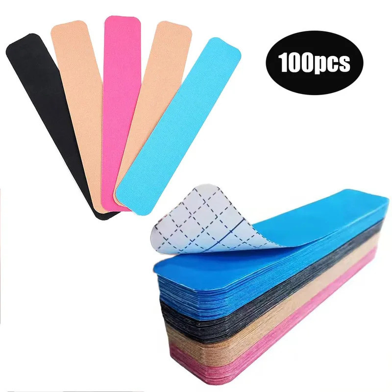 100 Strips Kinesiology Tape Pro Athletic Sports Mixed Waterproof Elastic Athletic Tape Muscle Pain R
