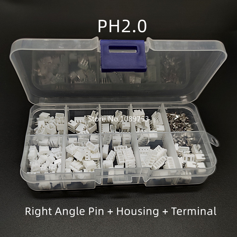 60 ชุด/กล่อง PH2.0 2p/3p/4p/5pin 2.0 มม.Pitch Terminal/ที่อยู่อาศัย/มุมขวา Pin Header Connector ขั้ว