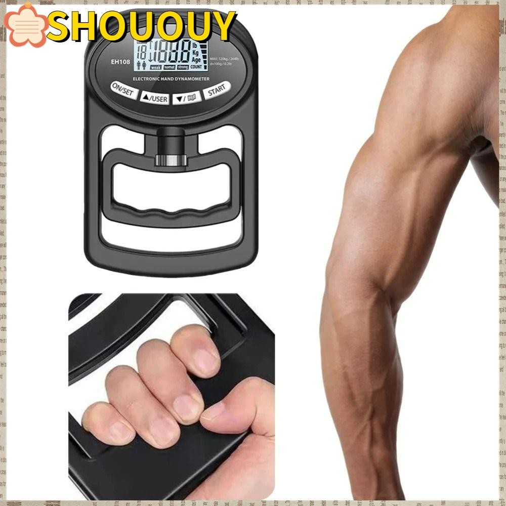 Grip Strength Tester ดิจิตอลLCD, วัดถึง265ปอนด์/120กก., เครื่องวัดความแรงมือสำหรับการฝึกซ้อมและกีฬา