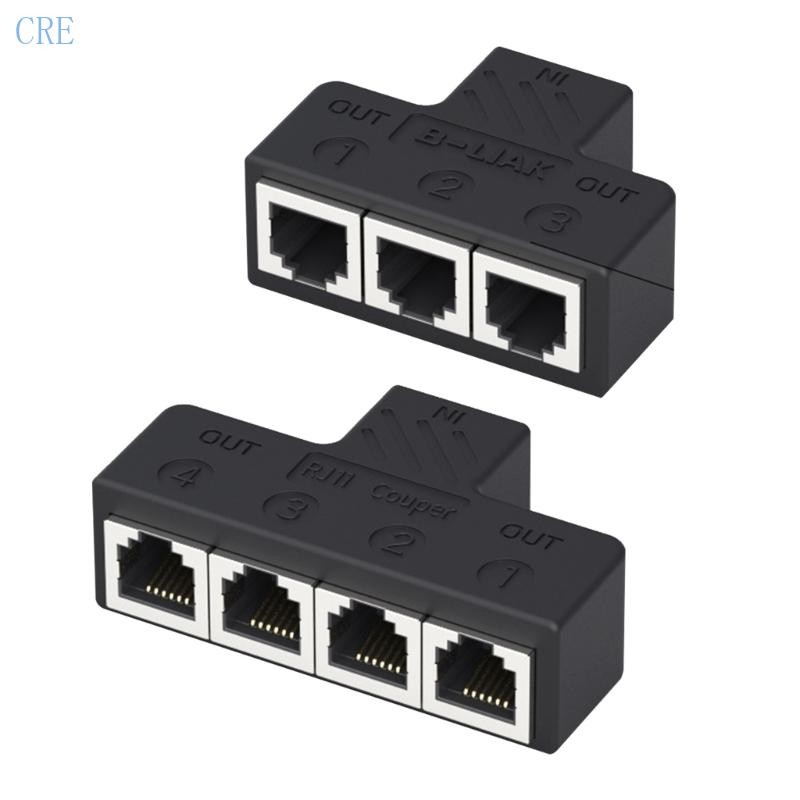 CRE 3 Way 4Way Phone Line Splitter Adapter ตัวแยกโทรศัพท์แจ็คโทรศัพท์ Splitter สําหรับการสื่อสารที่ม