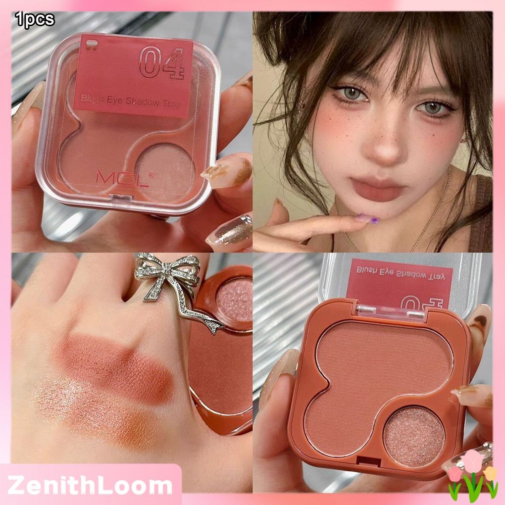 Mgl Blush Eyeshadow Double Color Integrated Companion แป้งฝุ่นอเนกประสงค์สำหรับนักเรียนแบบพกพาไม่ลอย