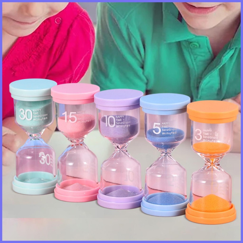 ทรายจับเวลาสําหรับห้องเรียน 3 Mins/5 Mins/10 Mins/15 Mins/30 Mins Sand Timers สีสัน Sand Timer สีสัน