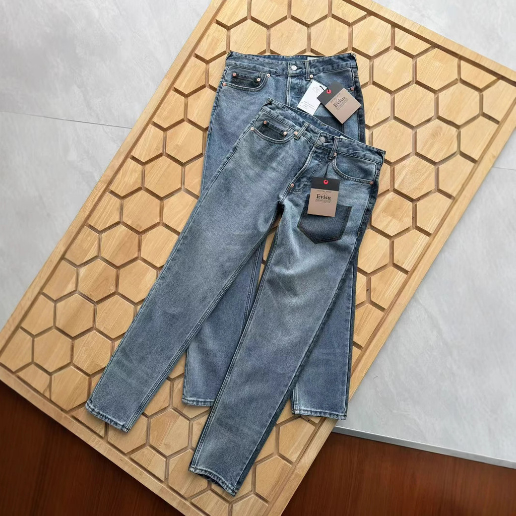 Fushen evisu 2025 Spring Street Wear Big M Pattern Standard Cut Nostalgic Retro Jeans