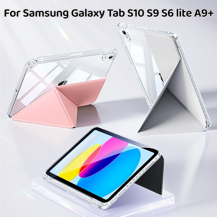 ใหม่ แกนK เคสใสซัมซุงfor Samsung Tab S10 lite S9 FE A9plus/S6 lite เคสมีช่องใส่ปากกา พับได้หลายมุม