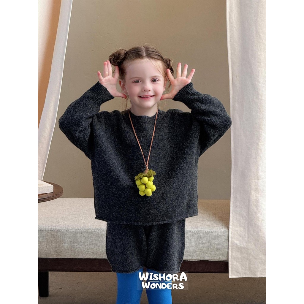 WISHORA WONDERS AW  Winter DLT24069 Charcoal Set เสื้อผ้าเด็ก ชุดกันหนาวเด็ก เสื้อแขนยาว  (ใส่ได้ 0-10องศา)