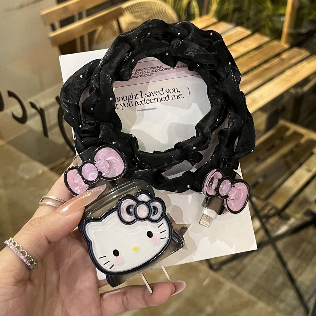 น่ารัก Hello Kitty 18w/20w A2244/A2305 Charger Protector ชุด Charger Case Cable Protector สําหรับ iPhone11 12 13 14 15 16 pro max