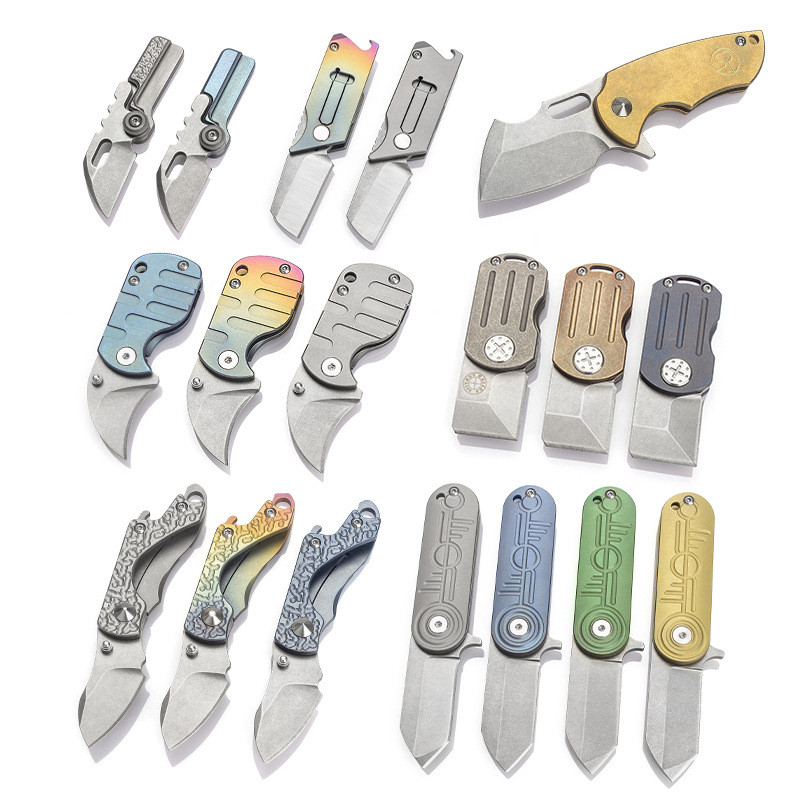 ☽☾มีดพับไทเทเนียมS35VN-ความแข็งสูง-ป้องกันตัว-EDCเอาตัวรอด