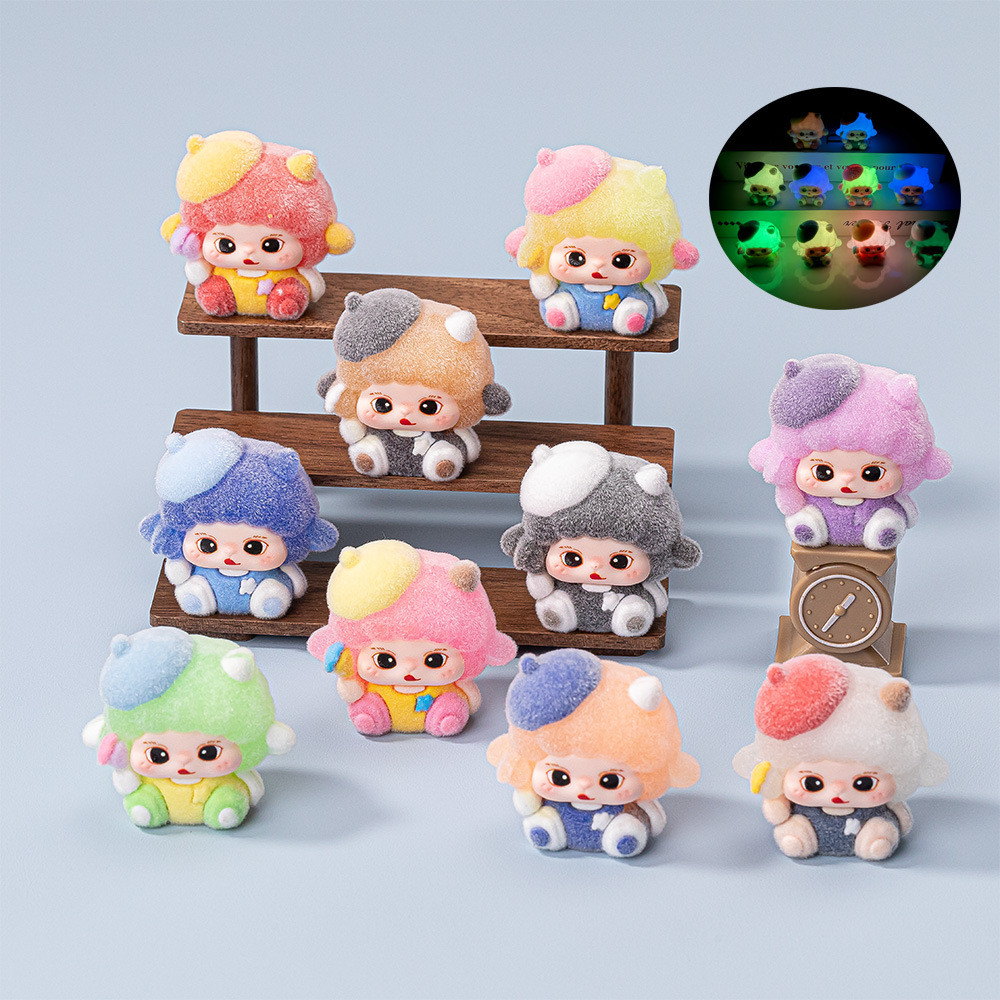 10 ชิ้น Glow Velvet Aromatherapy แกะ Baby เรซิ่น Charms สําหรับ DIY (8-307)