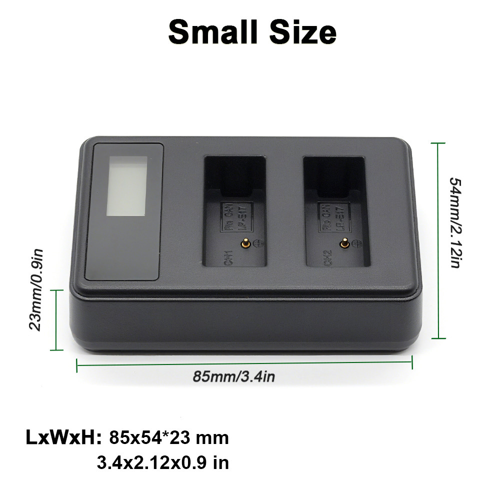 LP-E17/ LP-E17N / LP-E17NH dual-slot camera battery charger for Canon EOST6i,7i T, T8i,DCameras