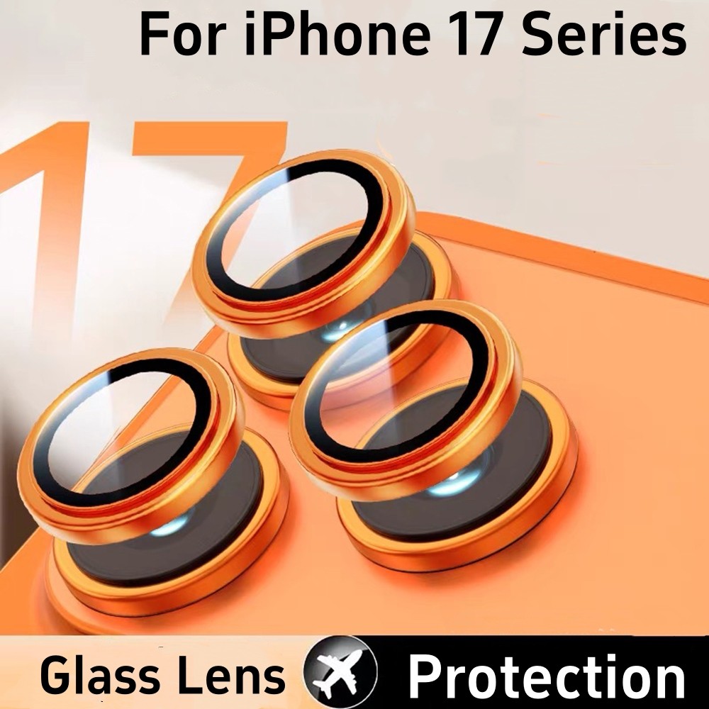 กระจกสีส้มกล้องเลนส์ป้องกันสําหรับiPhone 17ProMax 16Plus 15 14 13 12 11ProMaxกระจกนิรภัยกล้องป้องกันฟิล์ม