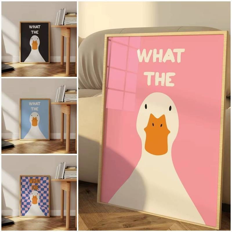 What The Duck Wall Art Frameless ผ้าใบกันน้ําตกแต่งบ้านที่ทันสมัย