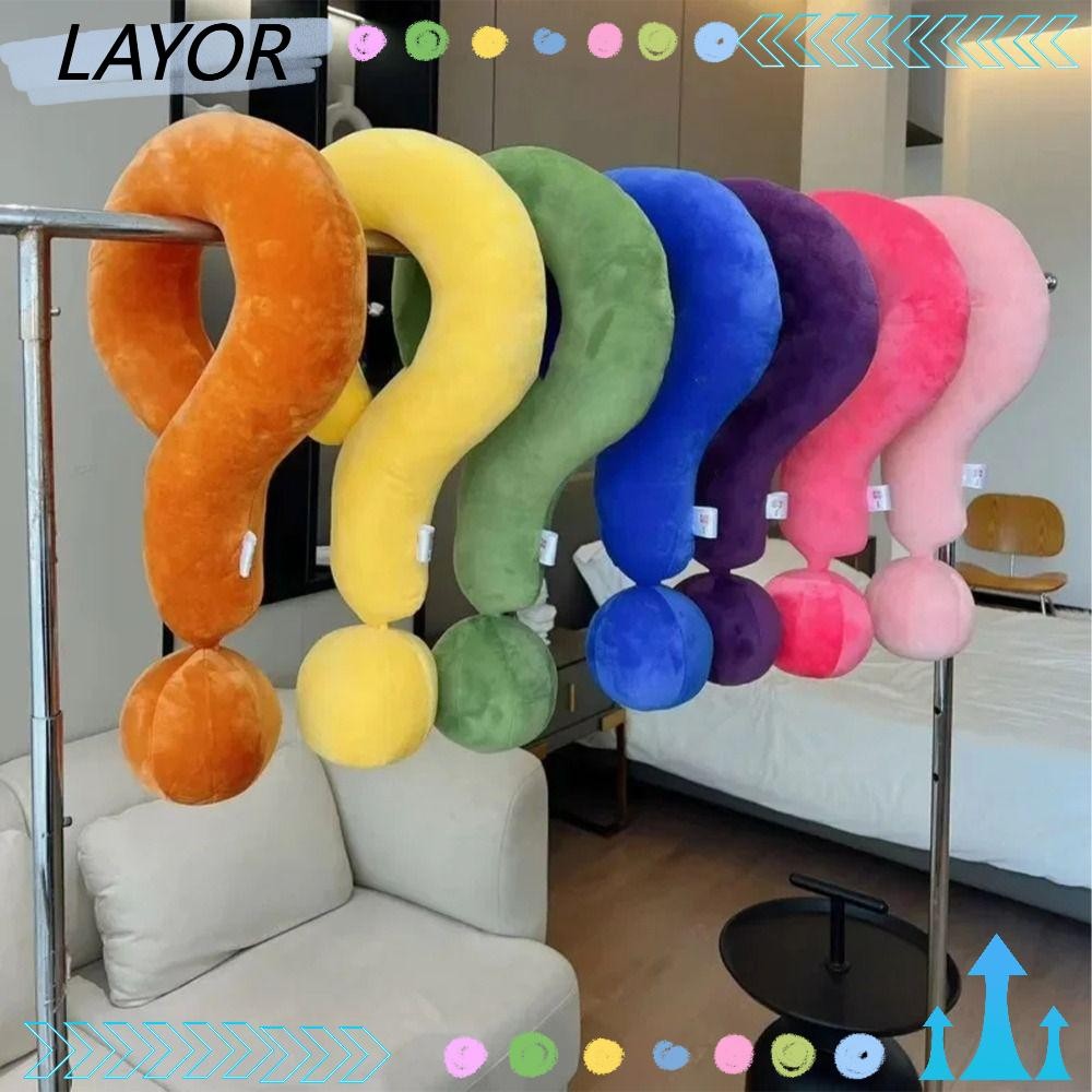 LAYOR U-saped หมอนรองคอ,โซฟาหน้าแรกตกแต่ง Plush Question Mark หมอน,เบาะของเล่นตลก Creative Question 