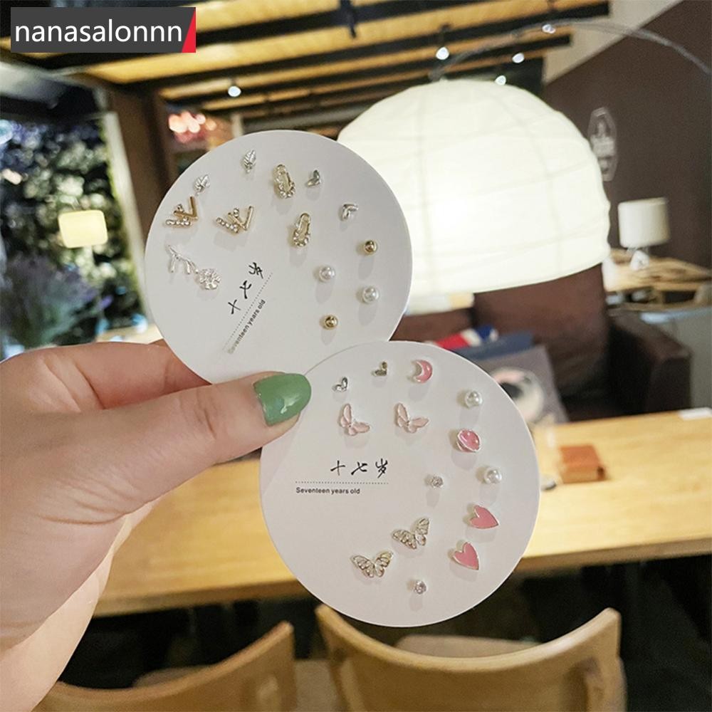 NNL ประณีตขนาดเล็ก One-week ชุดต่างหูแบบเรียบหรู สำหรับผู้หญิง