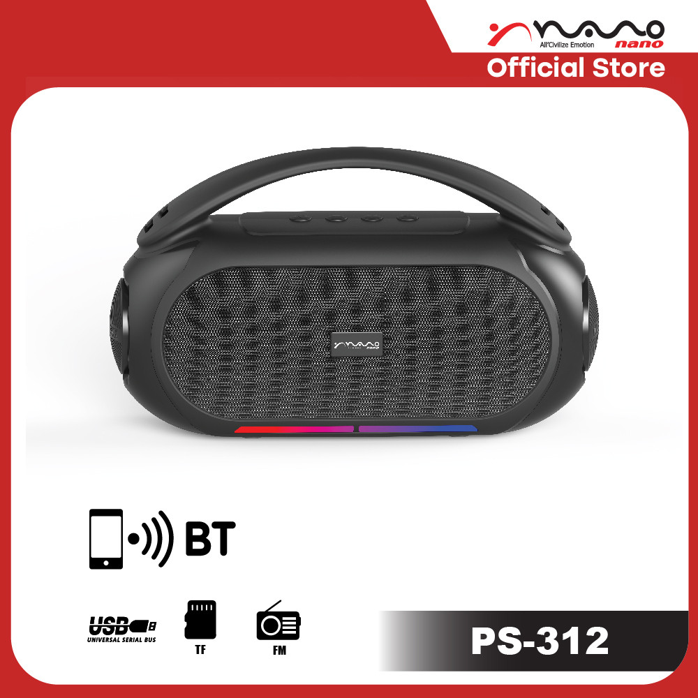 NANO ลำโพงบลูทูธ พกพาสะดวก แบตทน รับประกัน 1 ปี รุ่น PS-312