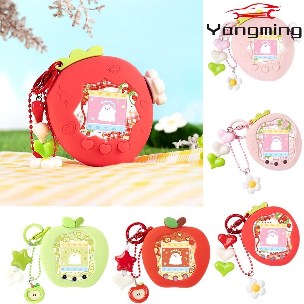 หยางหมิง เกราะป้องกัน, ซิลิโคนที่มีแผงจี้กระดาษฝาครอบป้องกัน, ฝาครอบลูกบิดสีแดงสีชมพูสตรอเบอร์รี่ตกแต่งปกคลุมสําหรับ ทามาก็อตจิ สวรรค์ มหาวิทยาลัย