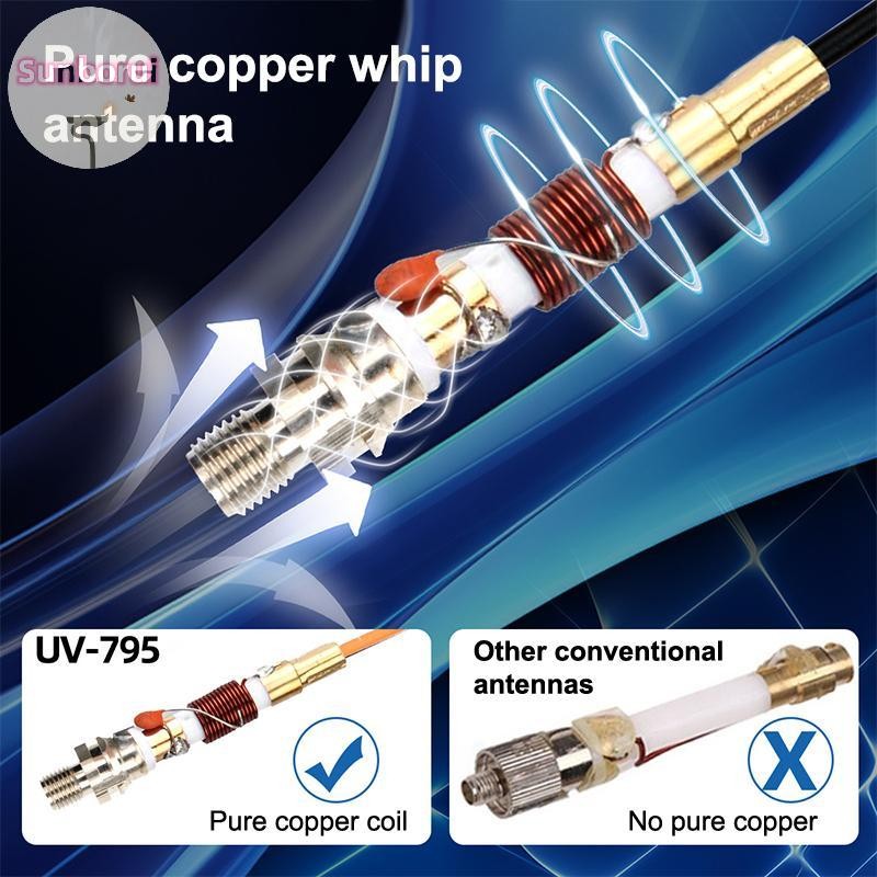 Sunborui AR-795 SMA-F หญิง Dual Band VHF/UHF 136-174MHz/400-520MHz เสาอากาศอ่อน AR-795 สําหรับ UV-5R