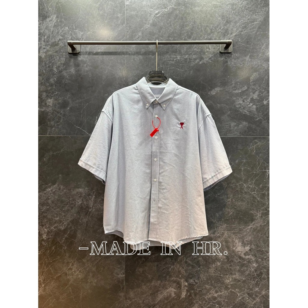 ช่อง Daigou: 25SS Ami Paris Love Paris สไตล์ฤดูร้อนใหม่ ปักหัวใจ เสื้อแขนสั้นทรงกล่อง เหมาะทั้งผู้ชา