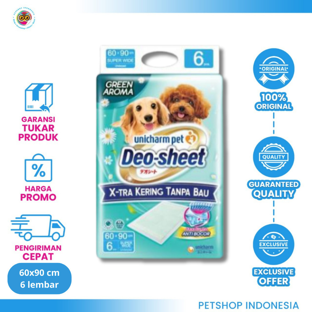 Deo Sheet Super Wide SW6 Green Aroma - Underpad ป้องกันกลิ่นสุนัข
