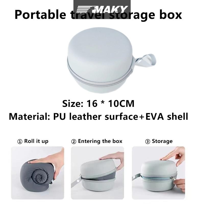 LLPH U ประเภทคอหมอนกระเป๋าหน่วยความจําโฟมหมอนกล่องกระดูกสันหลังส่วนคอหมอน Travel Porable Camping EVA