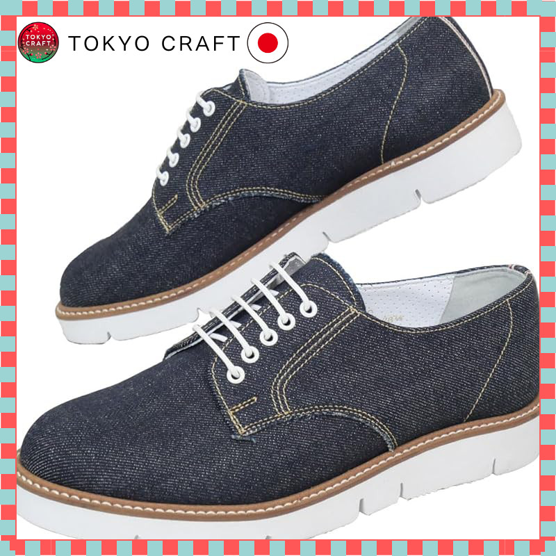 [Harta] 370W Lace-Up Oxford Shoes Wide 2E for Women Denim (S1622) 23.0 cm
