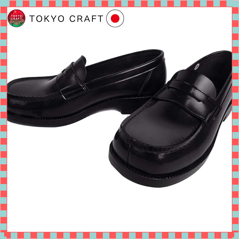 HARUTA 4900 Ladies' Loafers Shoes, Forehead Loafers, Coin Loafers, School Black, 25.5cm.