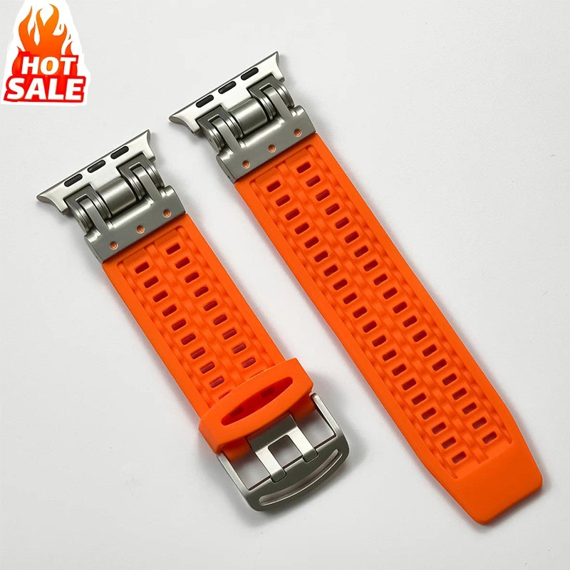 สายซิลิโคน Breathable Dual Hole Buckle สําหรับ Apple Watch Series 11/10/9/8/7/6/5/4/3/SE3/SE2/Ultra 1/2/3 ขนาด 46 49 45 44 42 มม.
