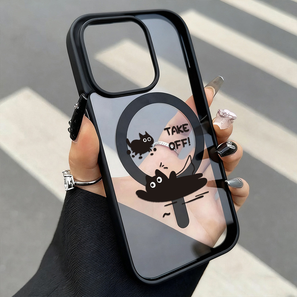 เคสโทรศัพท์มือถือ For iPhone 13 11 16 pro max Case iPhone 11 15 14 pro max 12 13 pro max Magnetic ฝ้า อะคริลิค การ์ตูน - รูปที่ 5