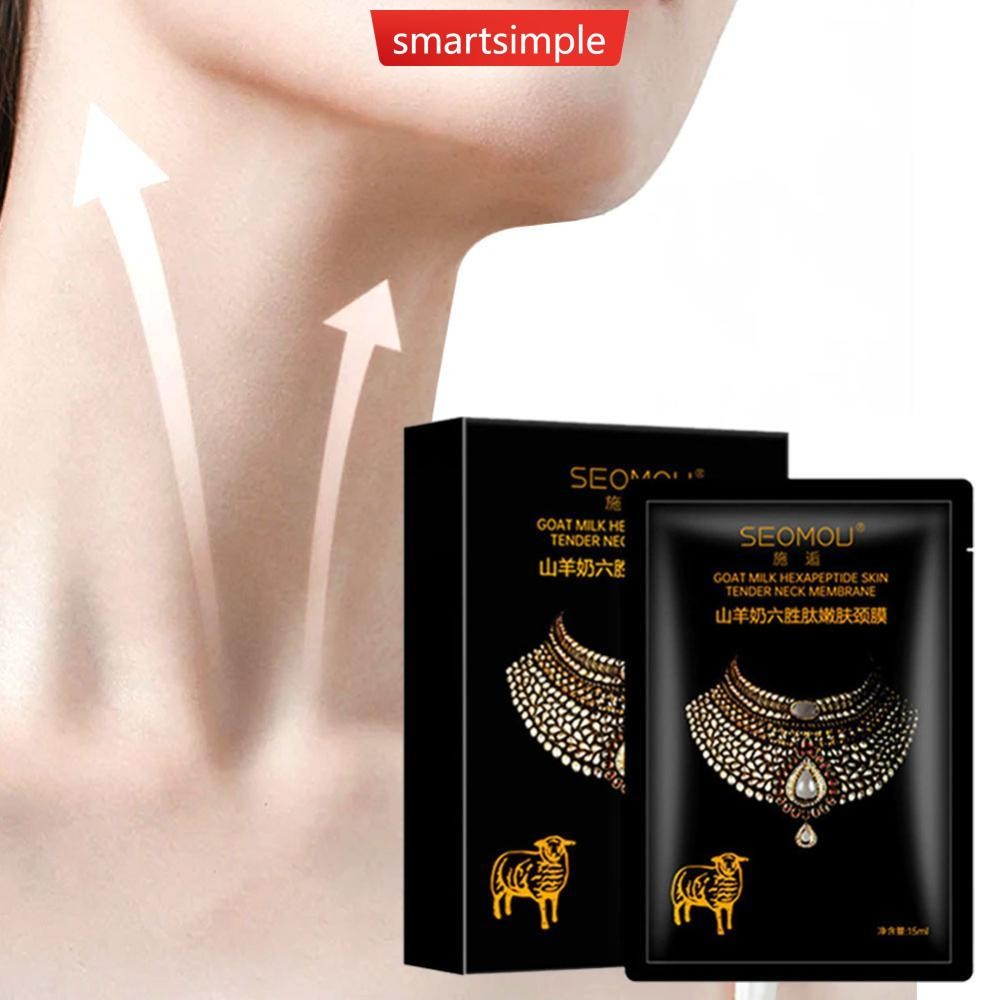 SMARTSIMPLE หน้ากากคอนมแพะ Moisturizing คอ Patch ลดริ้วรอยคอกระชับผิวทุกวัน Neck Care I9R2