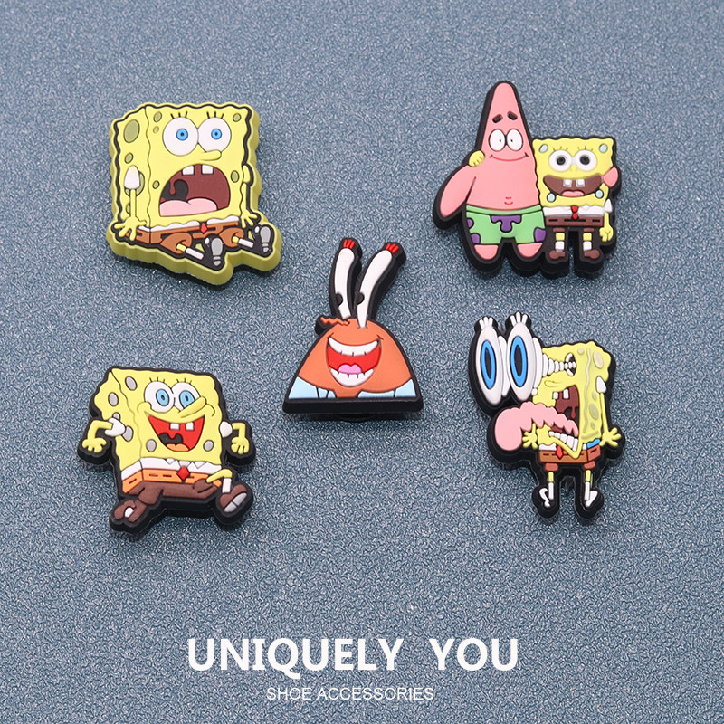 รองเท้า.Shoe Charms.SpongeBob อินเทรนด์และบลิง สำหรับการสร้างสรรค์ด้วยตัวเอง