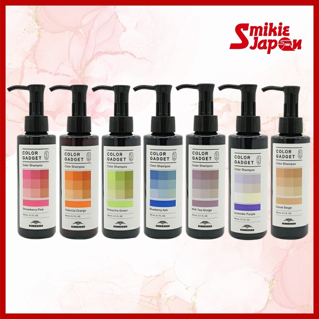 MILBON COLOR GADGET Color Shampoo 150ml Strawberry Pink/Milk Tea Greige/Valencia Orange/Pistachio Gr