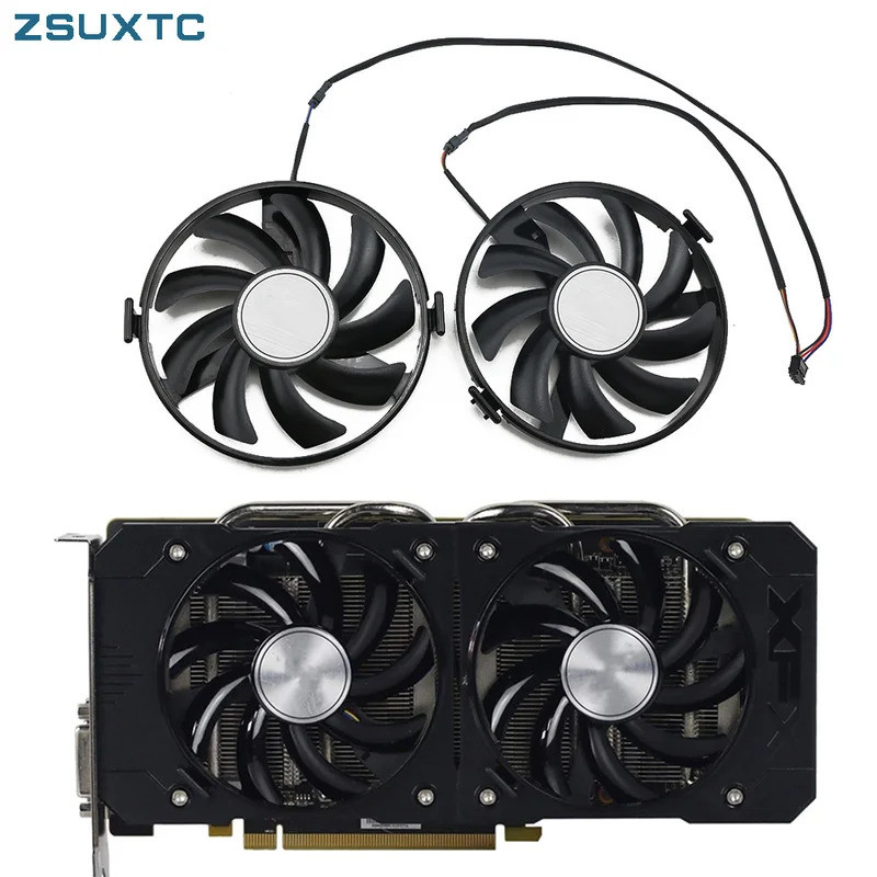 2 ชิ้น GPU VGA Cooler FDC10H12S9-C FY09010H12LPB พัดลมระบายความร้อนสําหรับ Radeon XFX R9 380 X R7 35