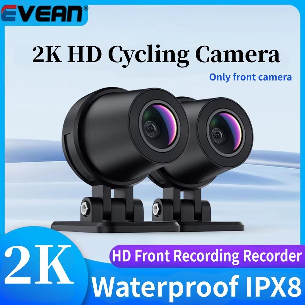 2K กล้องด้านหน้าสําหรับรถจักรยานยนต์หน้าจอ DVR Recorder ไร้สาย Apple Carplay Android Auto แบบพกพานําทาง IPX8 กันน้ํา