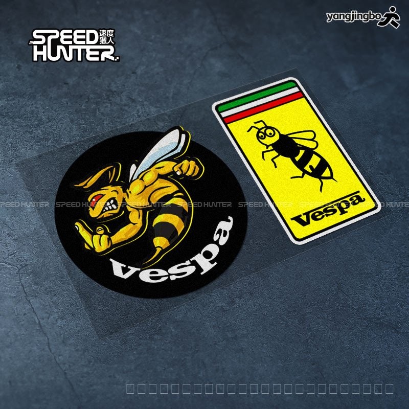พร้อมสต็อก เหมาะสําหรับ Vespa Vespa Vespa Vespa Ferrari Bumblebee หมวกกันน็อคสติกเกอร์รถจักรยานยนต์ส
