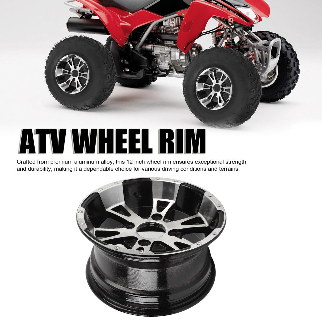 [LMC] 12 นิ้ว 25X8-12 26/9/-12 ขอบล้ออลูมิเนียมอัลลอยด์ 4 หลุมความจุโหลดที่แข็งแกร่งติดทนนานสําหรับ 