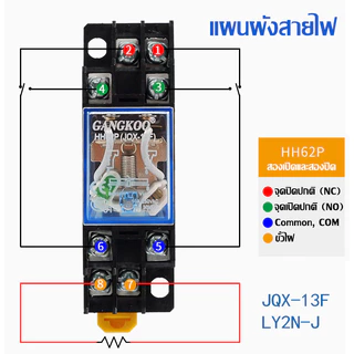 รีเลย์ขนาดเล็กพร้อมฐานซ็อกเก็ต ใหม่เอี่ยม AC 220V 10A relay LY2N-J HH62P ฐานซ็อกเก็ต พร้อมส่งจากไทย