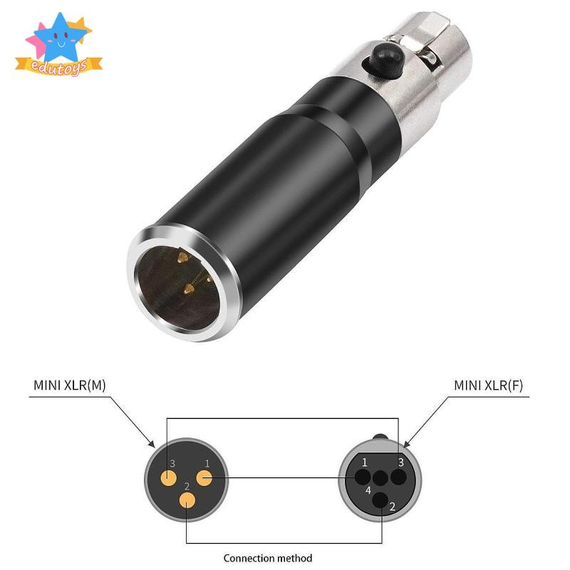 [Edstars] อะแดปเตอร์ 4Pin Mini XLR 4 Pin XLR Female to Male สําหรับการบันทึกสตูดิโอร้องเพลง
