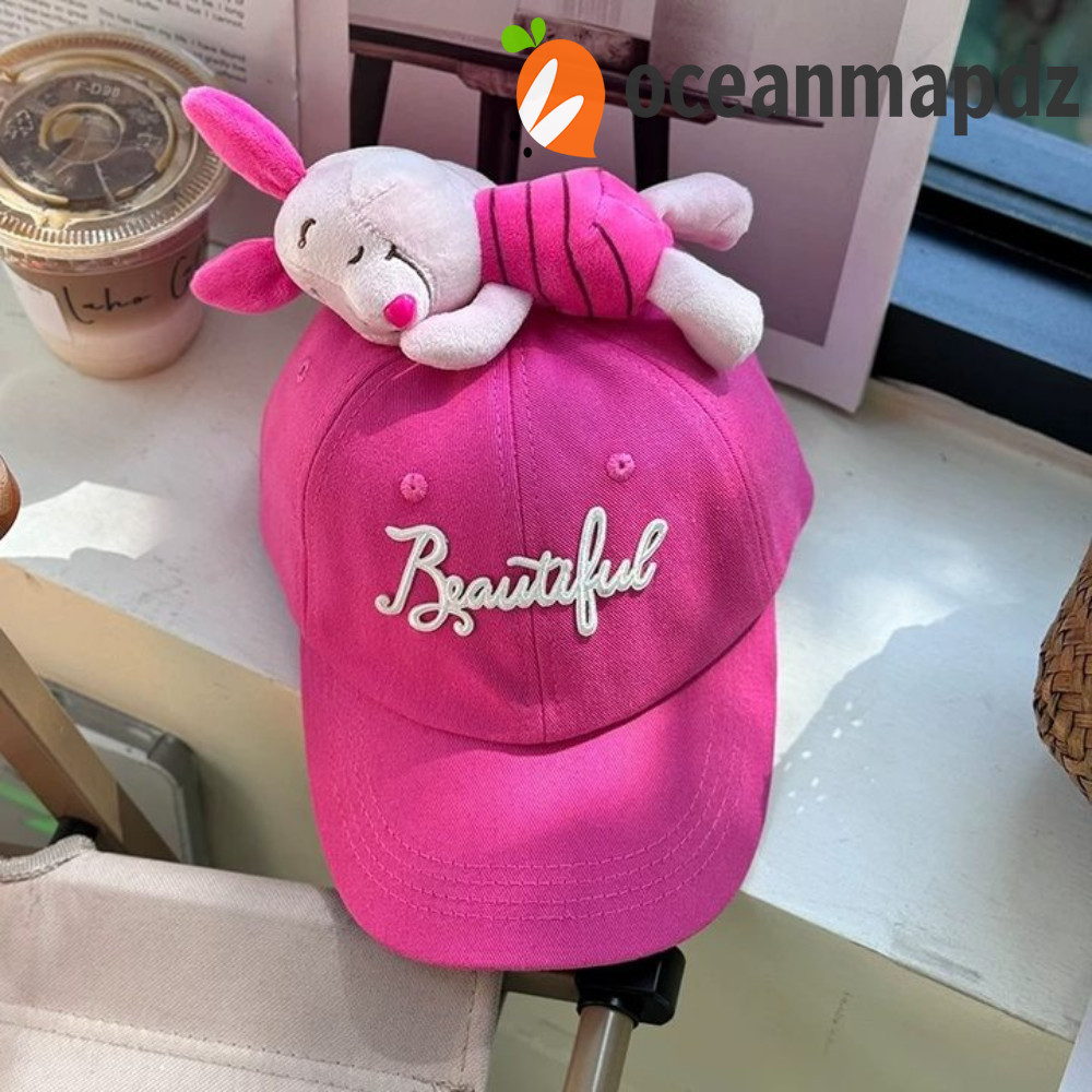 OCEANMAPDZ หมวกเบสบอลตุ๊กตาผ้ากํามะหยี่, หมวกเบสบอล Mickey Piglet Winnie The Pooh, Casual Tigger Pea