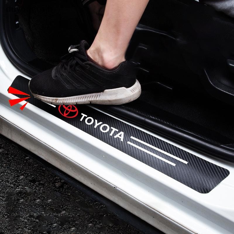 (duyongrain) คุณภาพสูงคาร์บอนไฟเบอร์รถประตู Sill Protector สติกเกอร์สําหรับ Audi Q5 Q3 Q2 Q7 A3 B5 B