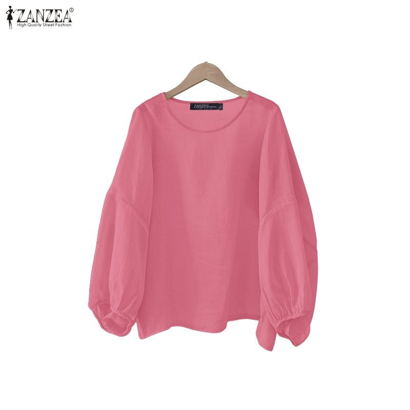 ZANZEA ซานเซiais เสื้อลำลองสไตล์เกาหลี แขนยาว รอบคอดีไซน์พิเศษ ทรงหลวมสำหรับผู้หญิง