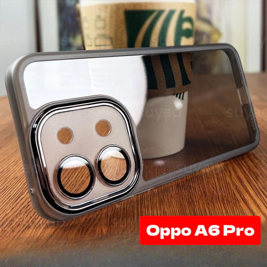 สําหรับOppo A6C A6S A6T A6Pro A6 Pro A6X 2025 เคสโทรศัพท์สแควร์ปลอกOppoA6Pro OppoA6T OppoA6X Clear Softคู่กันกระแทกTPUชุบโปร่งใสแฟชั่นปกหลัง