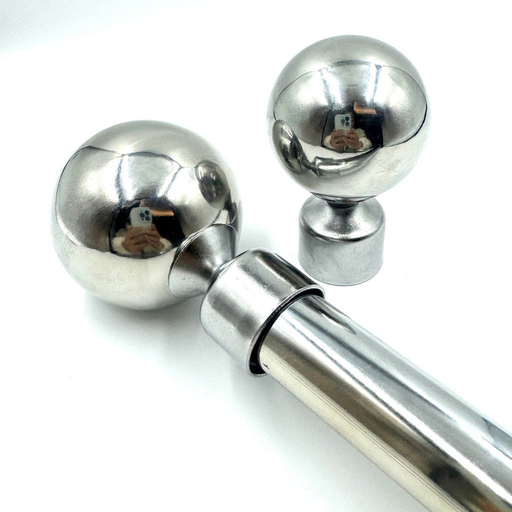 Hot Sale#Stainless Steel End Cap Curtain Rod Decorative End Hollow Ball End Roman Rod End Cap Rust-P