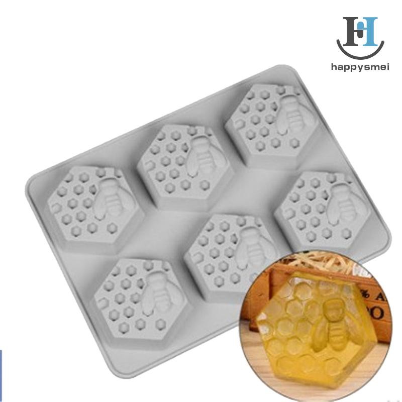 [GA] 1 Pc 6 Cavity Silicone Bee Hive Decor สบู่ทํามือ Mould Resin Mold [TH]
