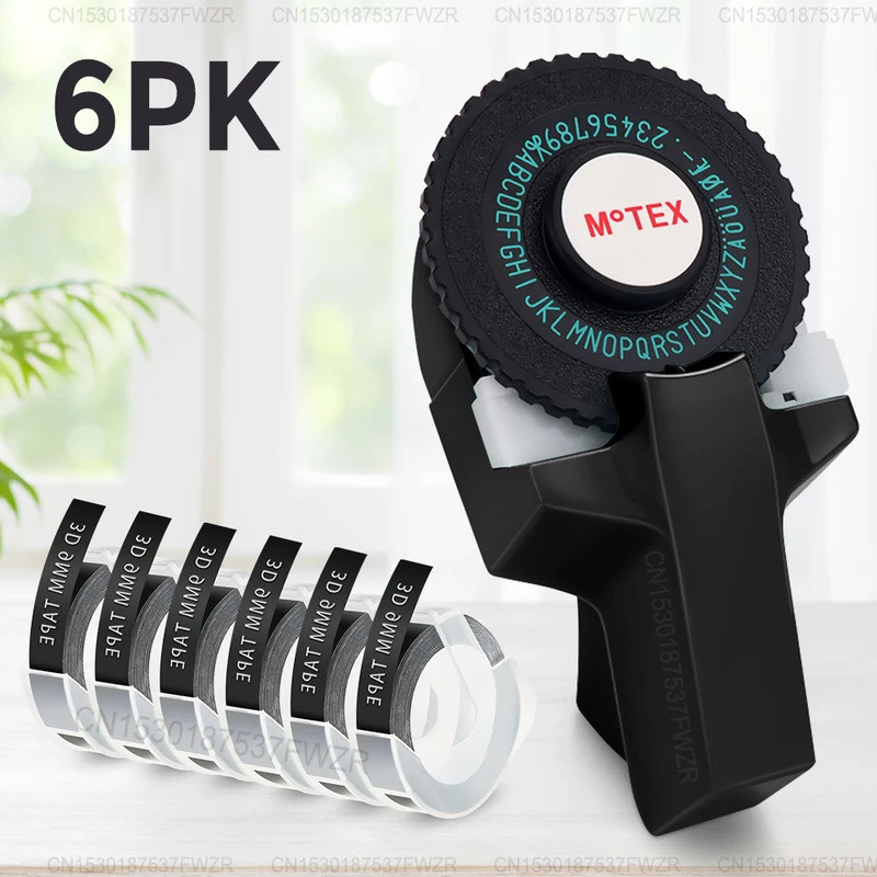 3D ลายนูนคู่มือ Label Maker Motex E101 กาวสติกเกอร์เครื่องพิมพ์ DIY สําหรับ Dymo 3D เทป 9 มม.คํา Dym