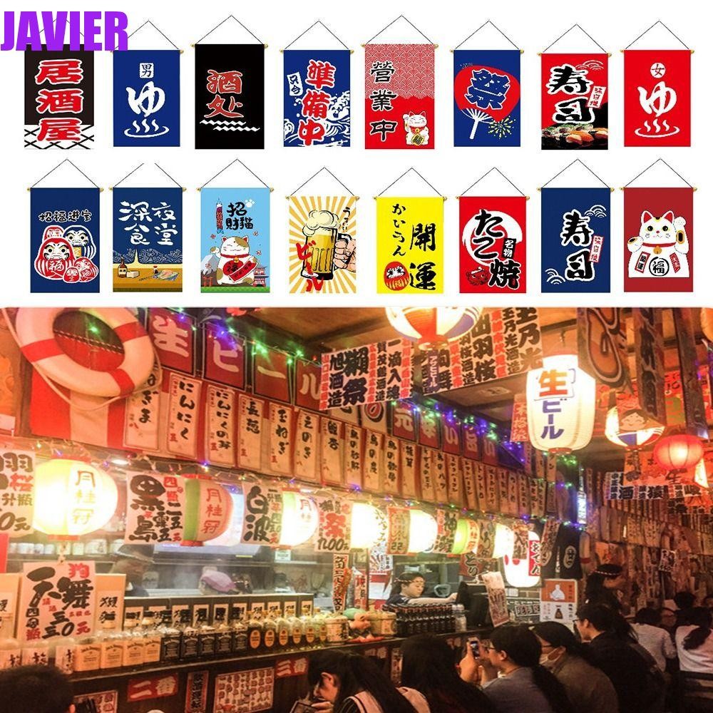 JAVIER Bistro ตกแต่งแบนเนอร์, Japan Sashimi Ramen Cuisine ญี่ปุ่นแขวนธง, เทศกาล Cultural Hot Pot ซูชิธงสีขนาดเล็ก Bistro