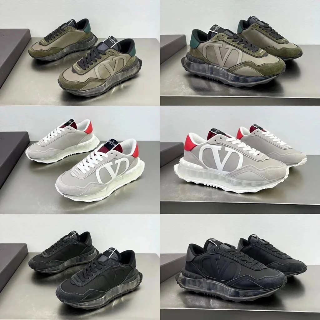 [เวอร์ชั่นท็อป] Valentino Valentino Mens Shoes Casual Sports Shoes Retro Jogging Air Cushion Shoes C