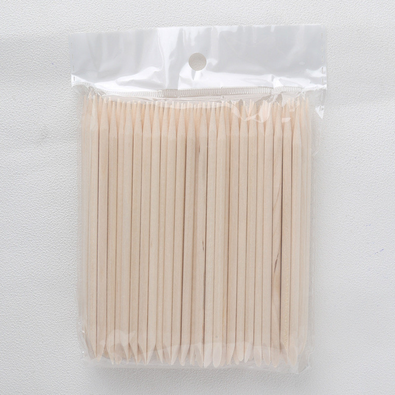 ไม้ส้มดันหนัง ไม้ดันหนังเล็บ ไม้แคะเล็บ แบบสองหัว (50-100 แท่ง/แพ็ค)
