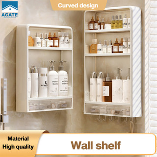 Punch-free Storage Cabinet With Drawer Bathroom Organizer Wall Mounted Lavatory Sink Storage Rack