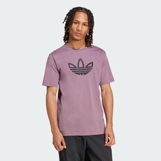 adidas ไลฟ์สไตล์ เสื้อยืด Outlined Trefoil ผู้ชาย สีม่วง IY4…