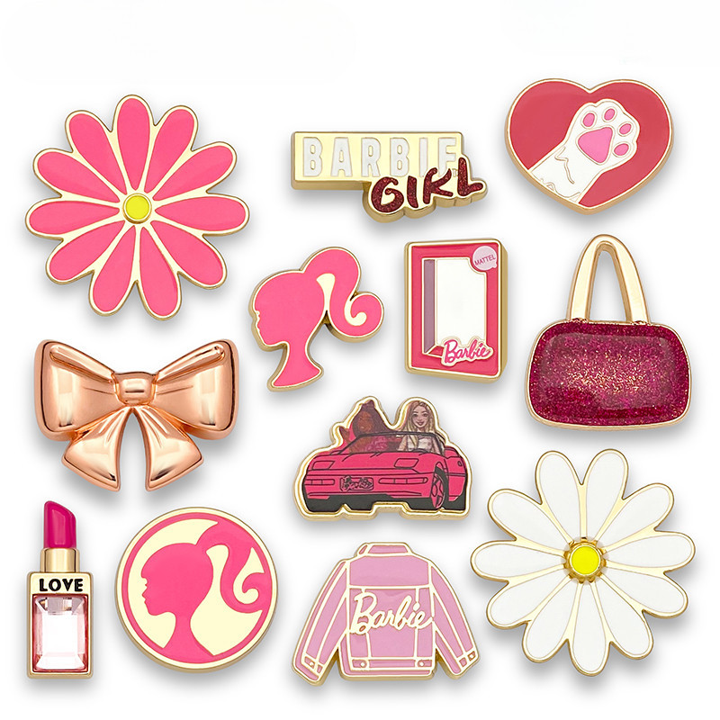 JlBT1 Shoe Charms Metal Pink girl  Shoes Accessories  DIY shoe buckle Shoe clip-on ราคา ถูกที่สุด ดีลบีเคเค แกลเลอรีภาพที่ 8