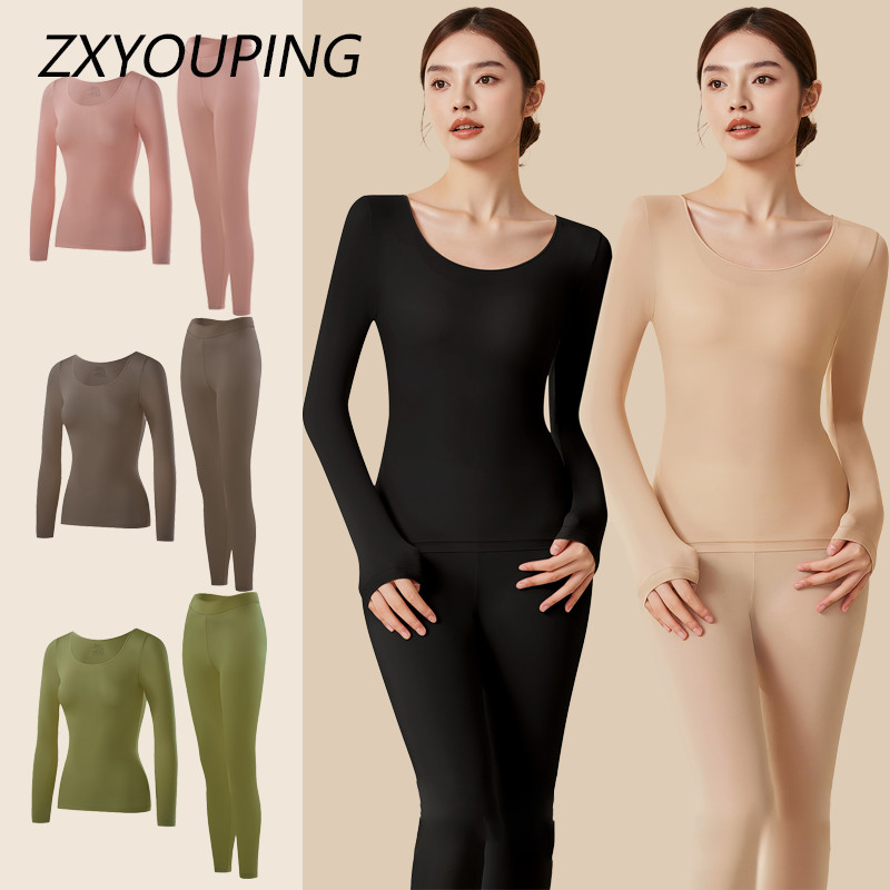 ชุดชั้นในผู้หญิงแขนยาว นวลเนียน ยืดหยุ่น สวมใส่สบาย อุ่นกายสำหรับฤดูหนาว